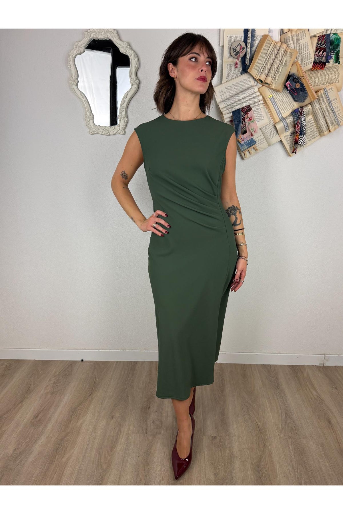 METOO Abito con arricciatura laterale Metoo Verde