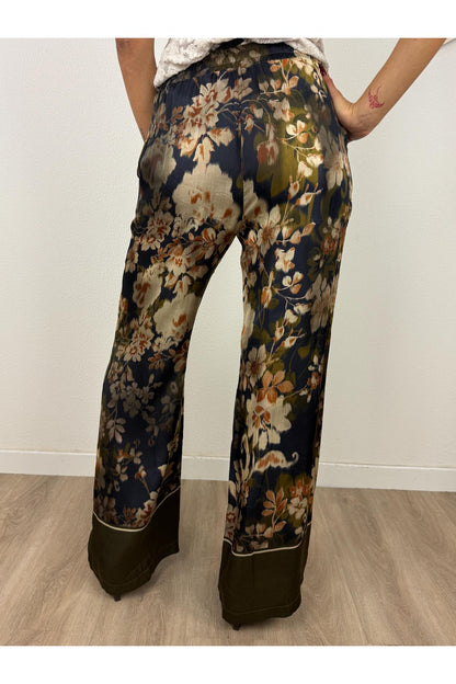 METOO Pantalone floreale in viscosa Metoo Verde