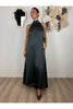 abito lungo in satin con fiocco sulla schiena metoo 6262 29830500