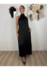 abito lungo in satin con fiocco sulla schiena metoo 6262 25882595