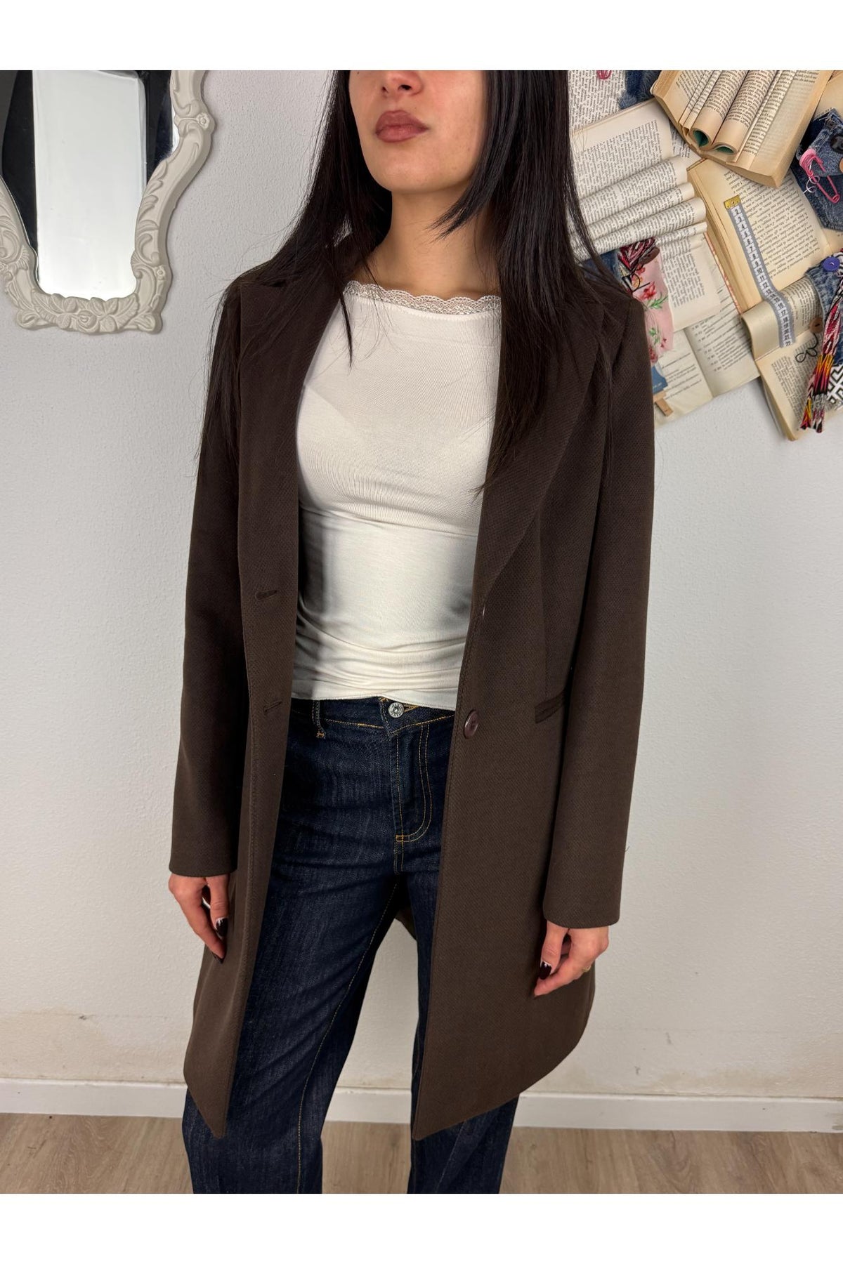 METOO Cappotto corto mono petto Metoo Moro
