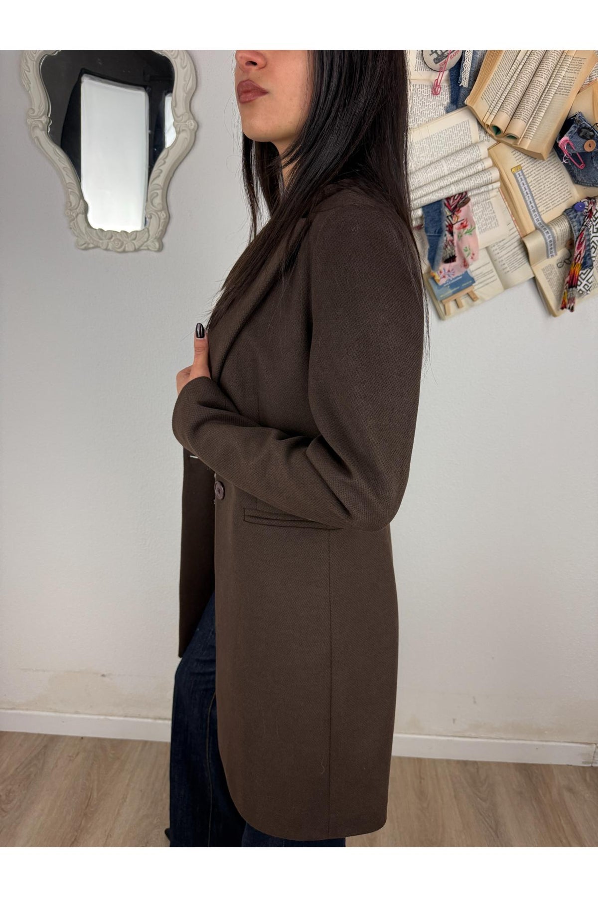 METOO Cappotto corto mono petto Metoo Moro