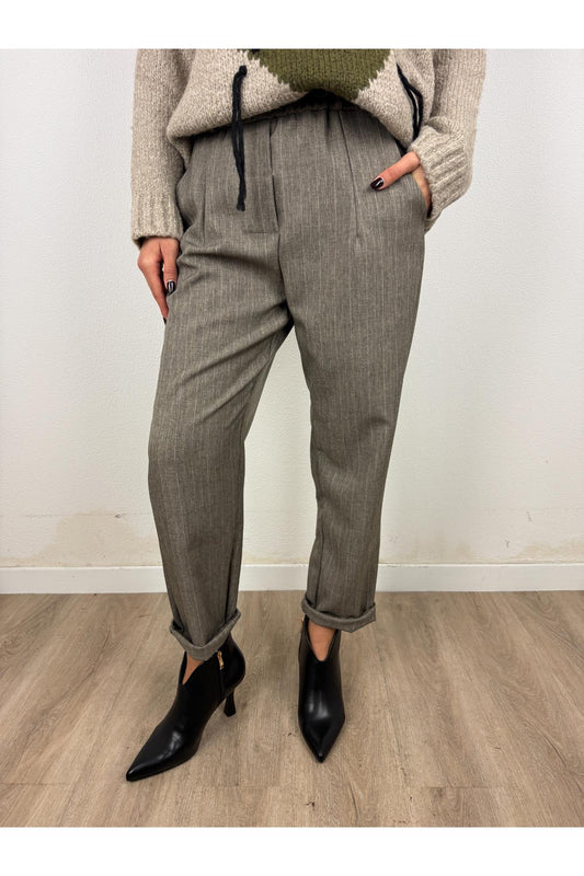 METOO Pantalone con risvolto gessato Metoo Casha