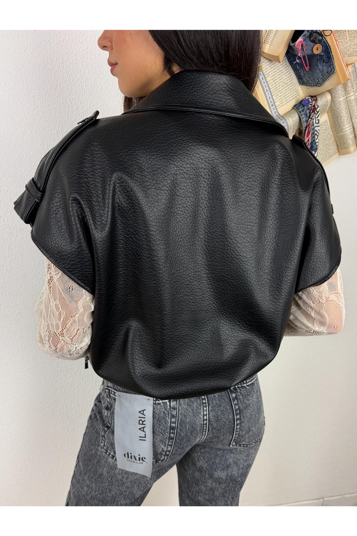 METOO Gilet over in ecopelle Metoo Nero