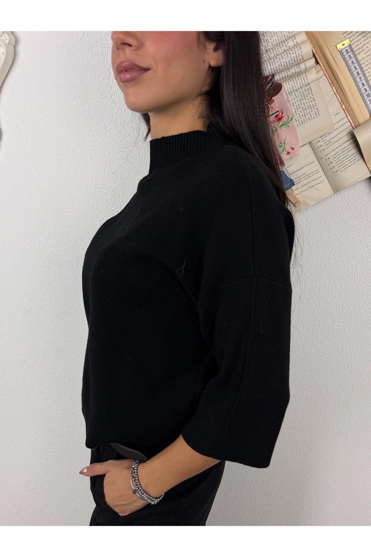 METOO Maglia manica corta a lupetto Metoo Nero