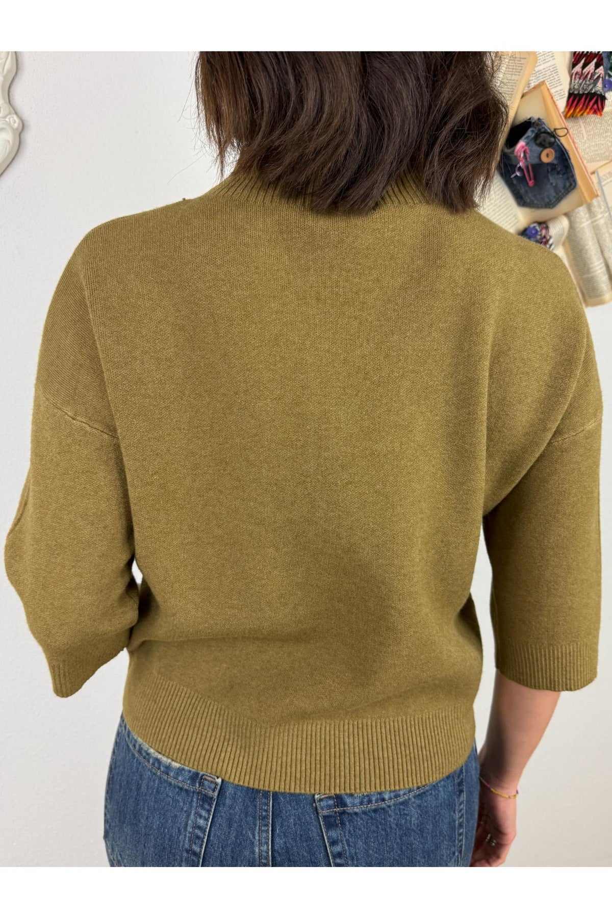 METOO Maglia manica corta a lupetto Metoo Olio