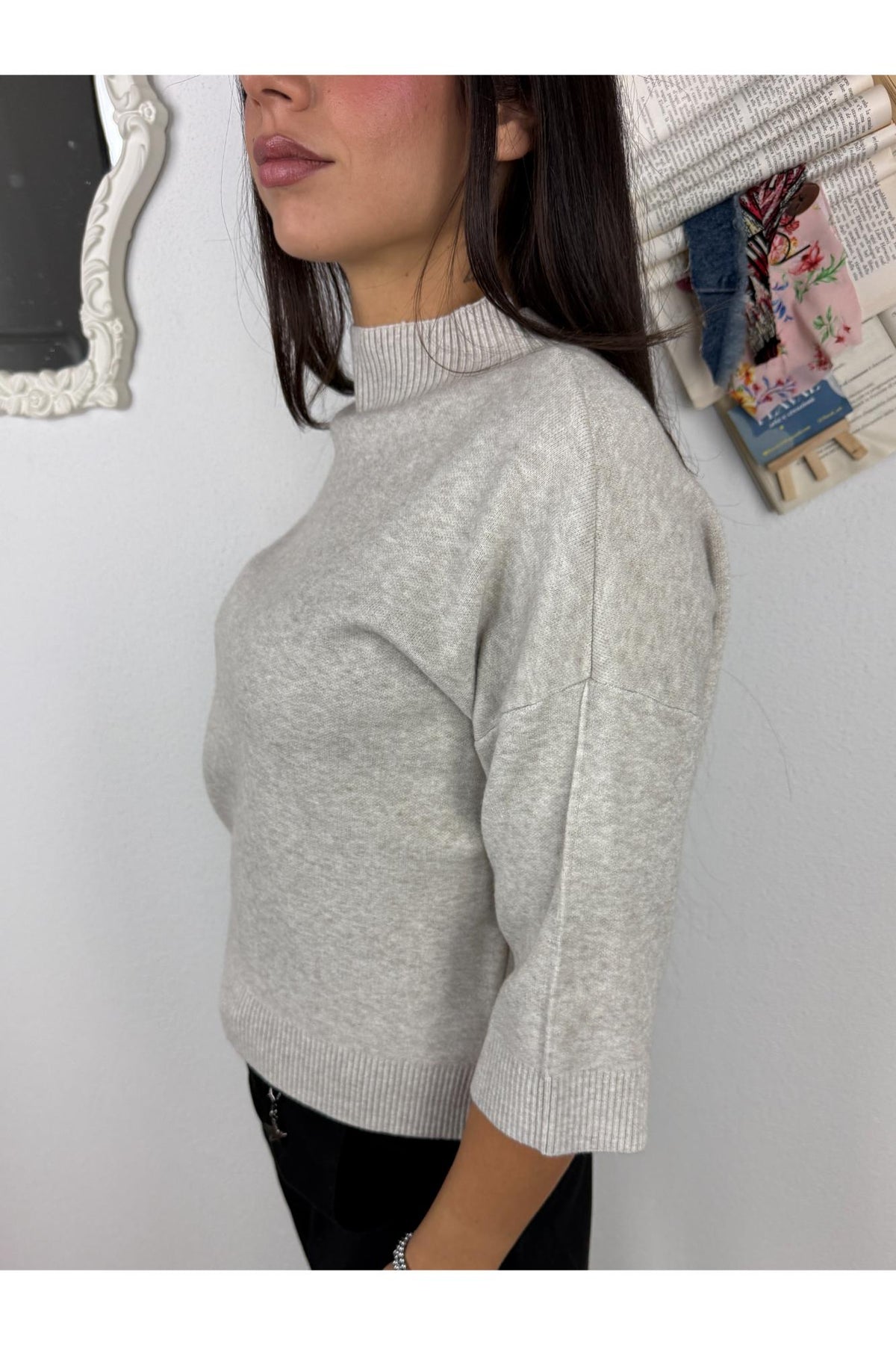 METOO Maglia manica corta a lupetto Metoo Sabbia