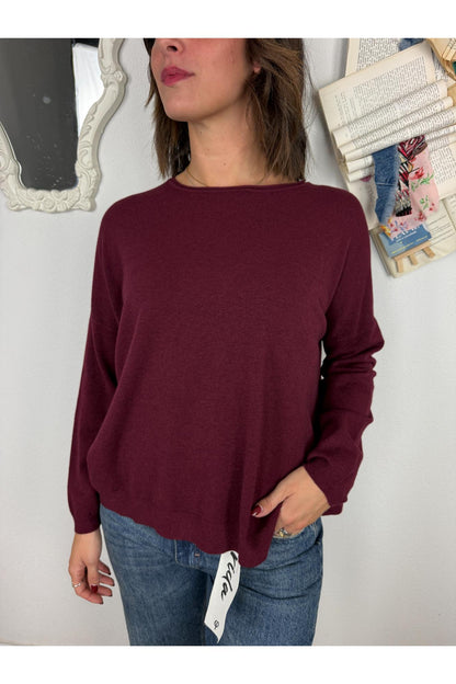 METOO Maglia girocollo taglia dritta Metoo Bordeau