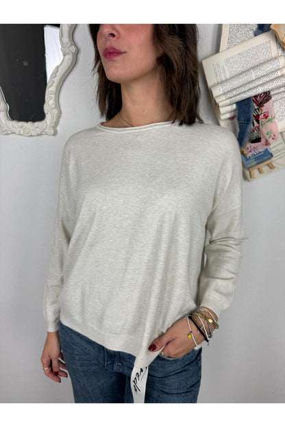 METOO Maglia girocollo taglia dritta Metoo Burro