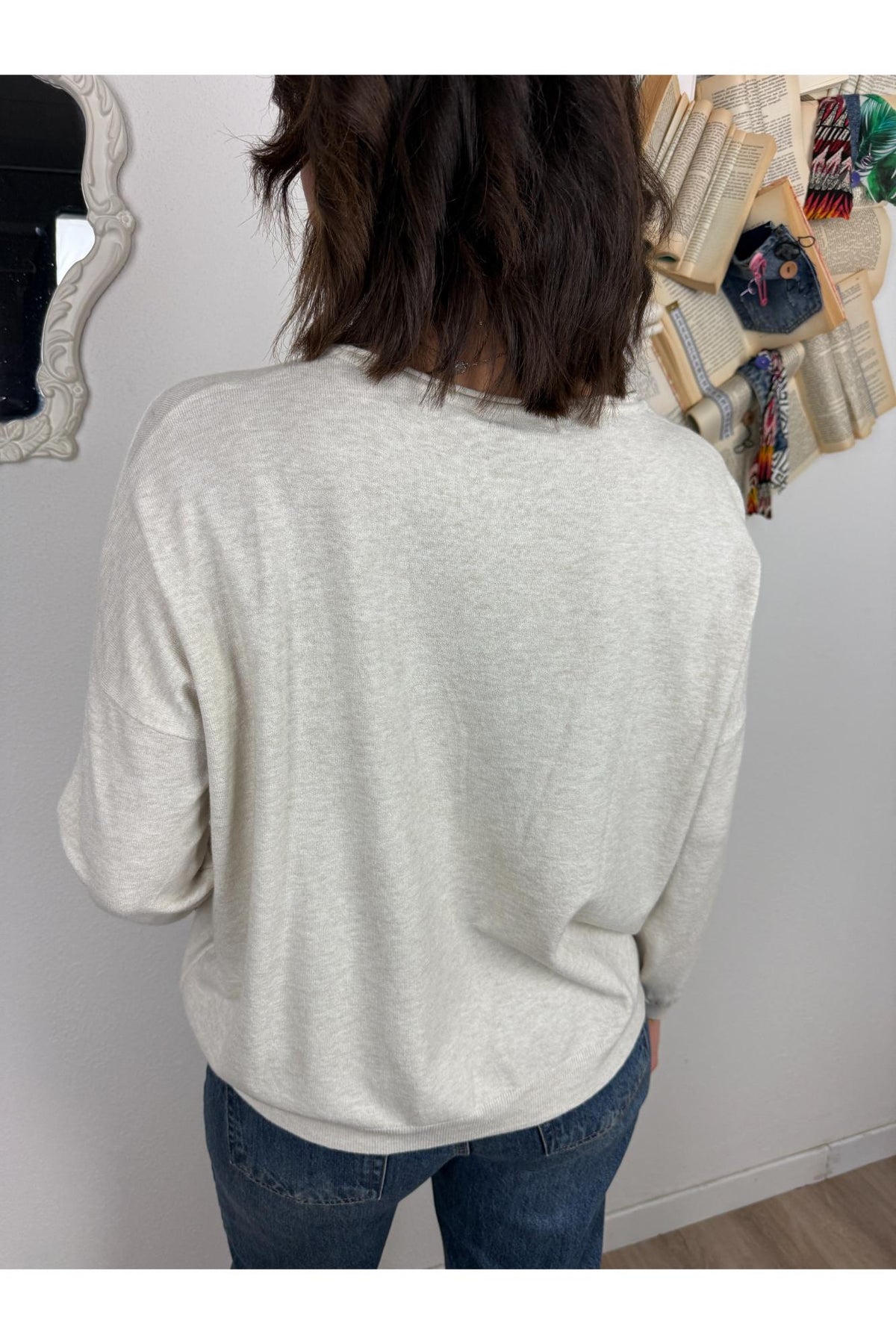 METOO Maglia girocollo taglia dritta Metoo Burro