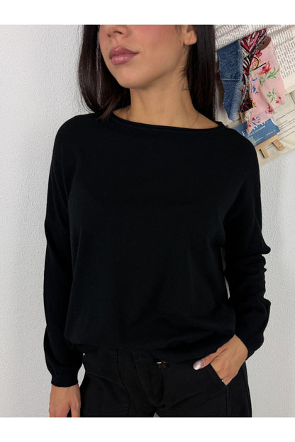 METOO Maglia girocollo taglia dritta Metoo Nero