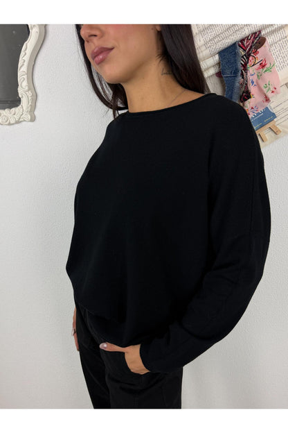 METOO Maglia girocollo taglia dritta Metoo Nero