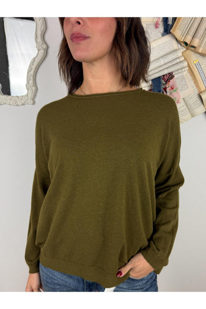 METOO Maglia girocollo taglia dritta Metoo Olio