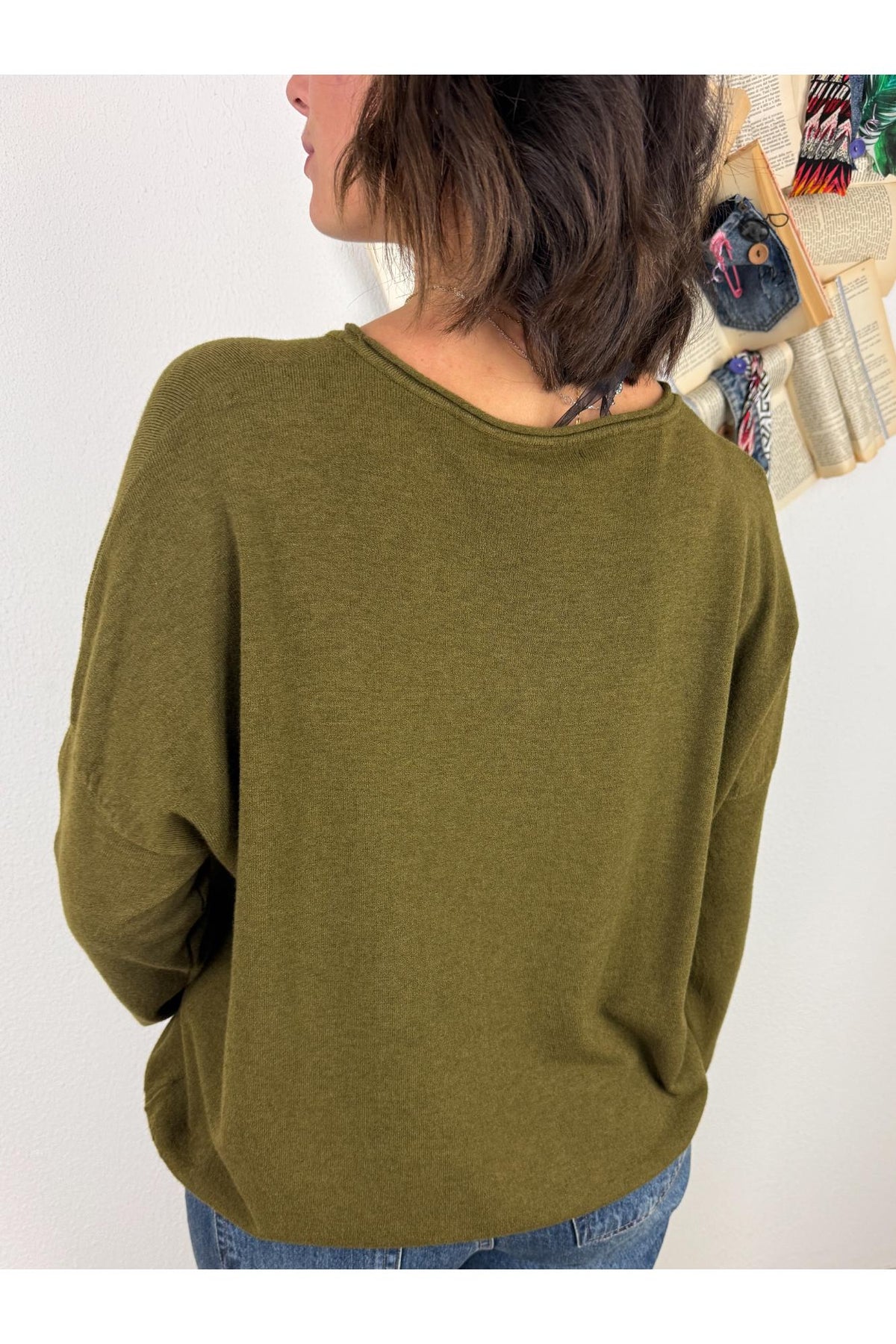 METOO Maglia girocollo taglia dritta Metoo Olio