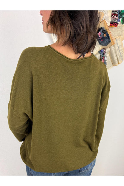 METOO Maglia girocollo taglia dritta Metoo Olio