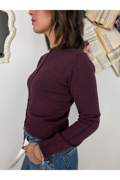 METOO Cardigan girocollo Metoo Bordeau