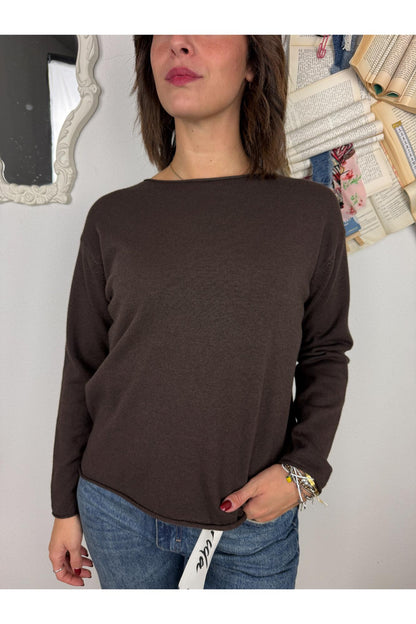 METOO Maglia dritta con spacchetti Metoo Moro