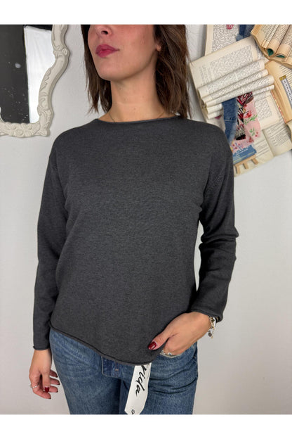 METOO Maglia dritta con spacchetti Metoo Moro