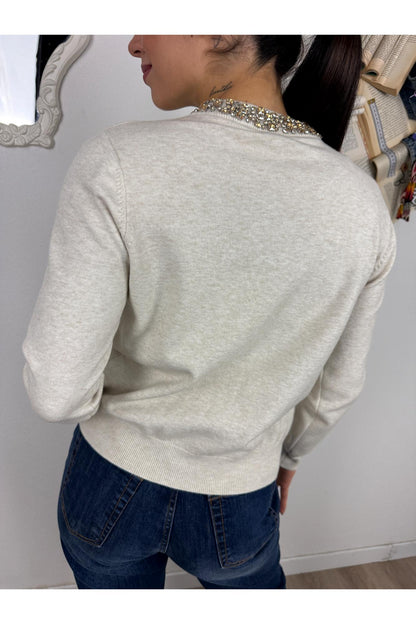 METOO Cardigan con pietre Metoo Burro