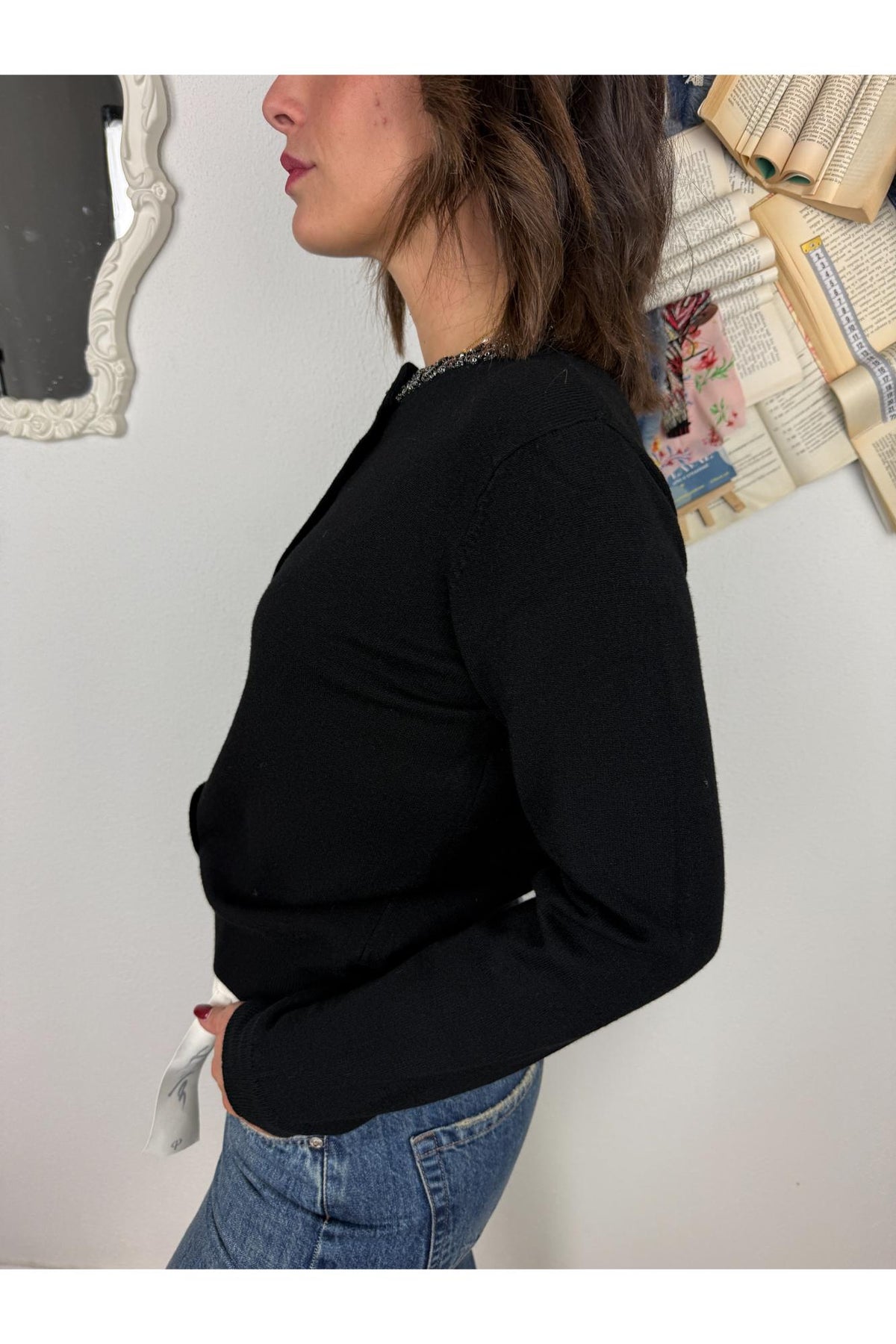 METOO Cardigan con pietre Metoo Nero