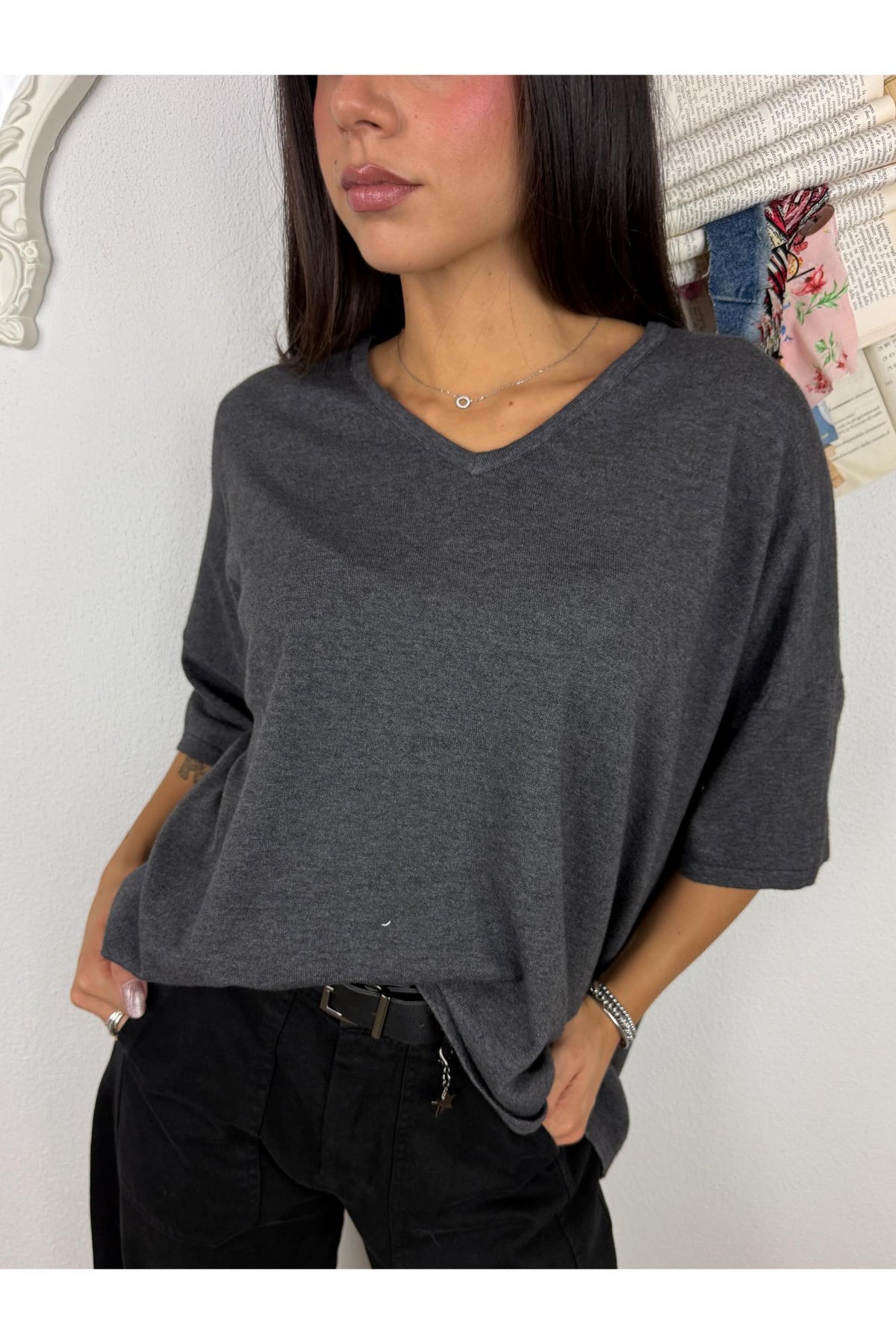 METOO Maglione over a v Metoo Grigio