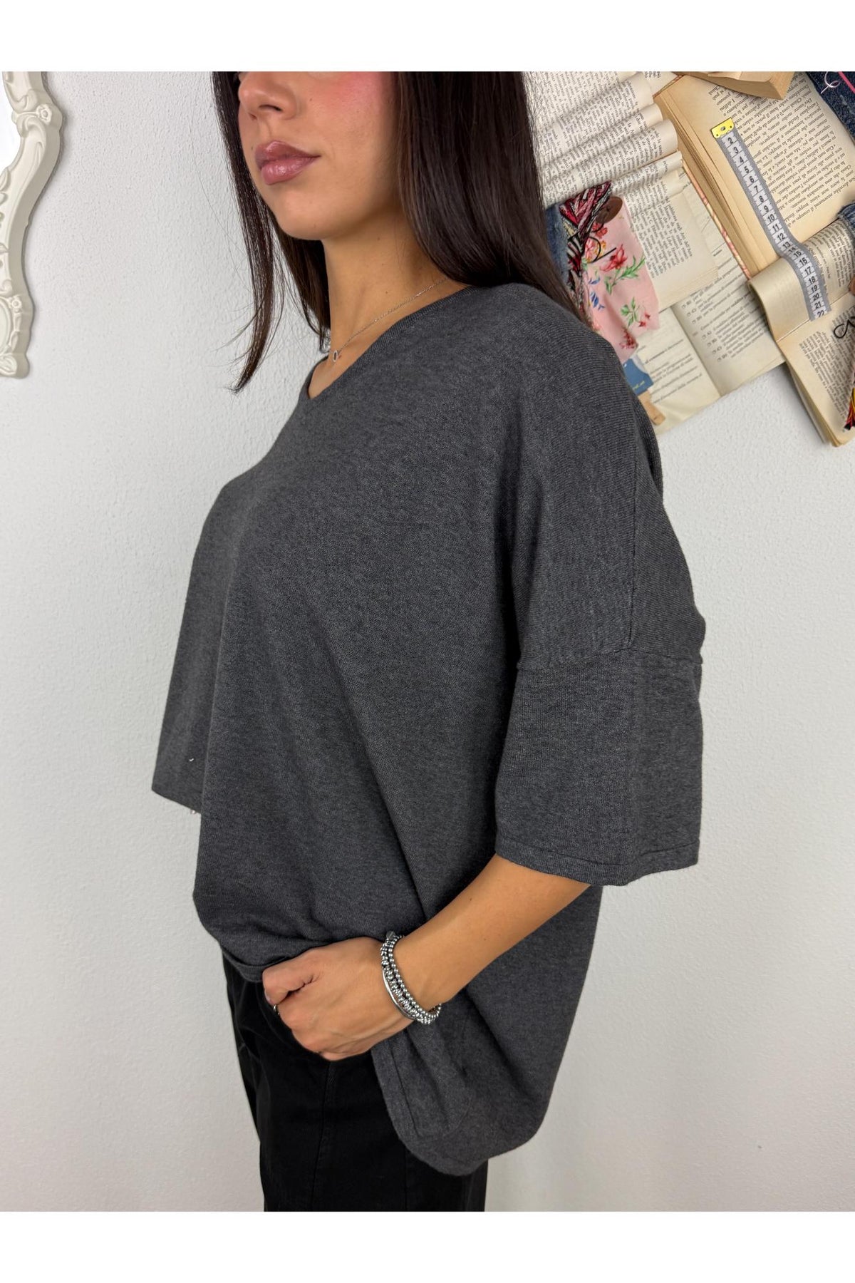 METOO Maglione over a v Metoo Grigio