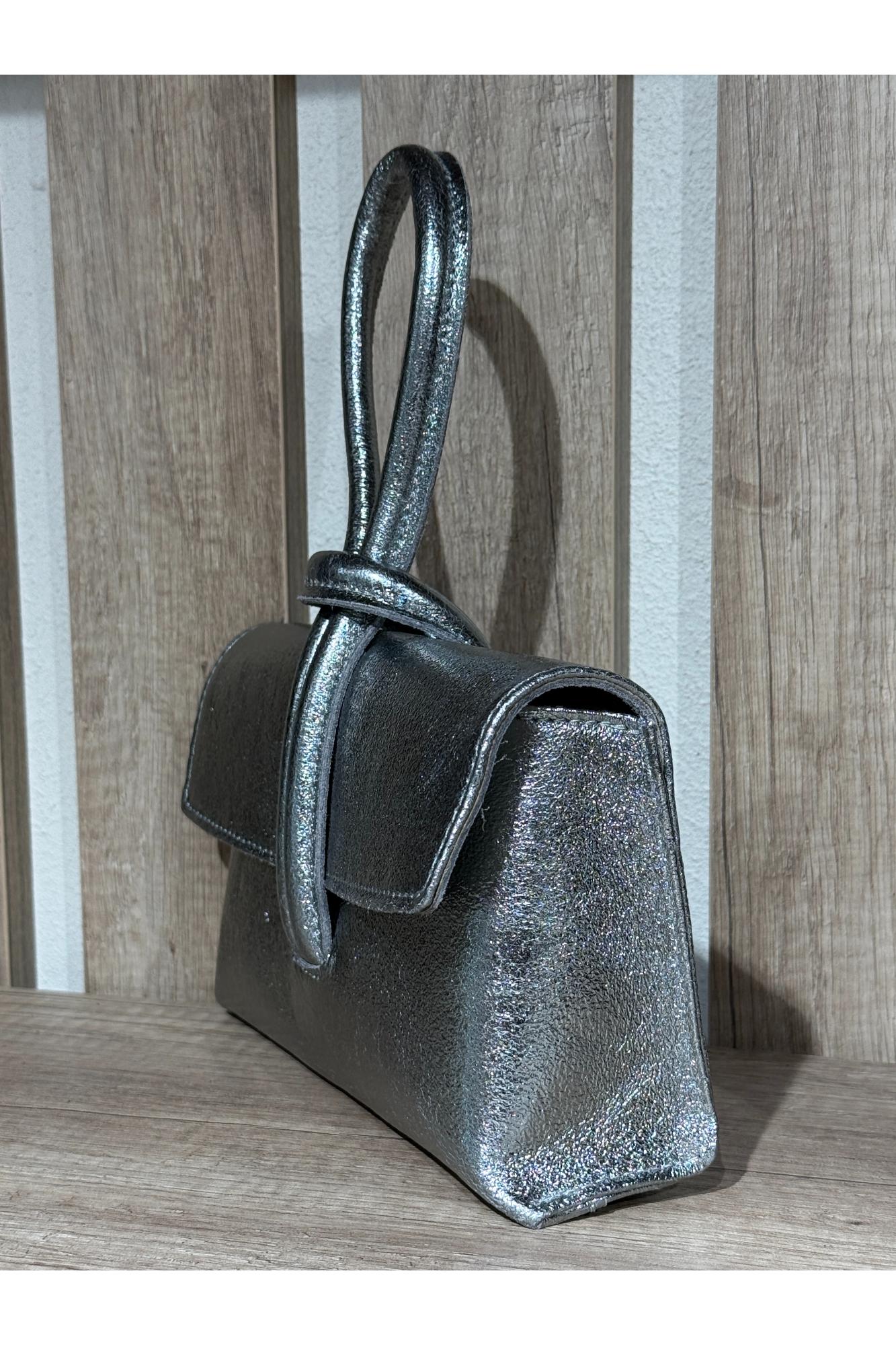 METOO TRINKETS Borsa manico ricurvo Metoo Argento