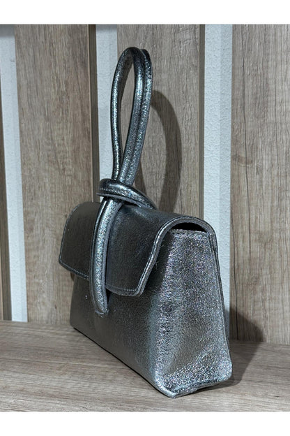 METOO TRINKETS Borsa manico ricurvo Metoo Argento