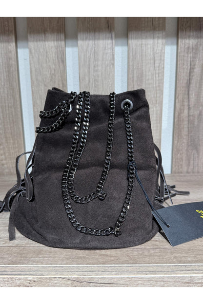 METOO TRINKETS Secchiello con frangie scamosciato Metoo Moro