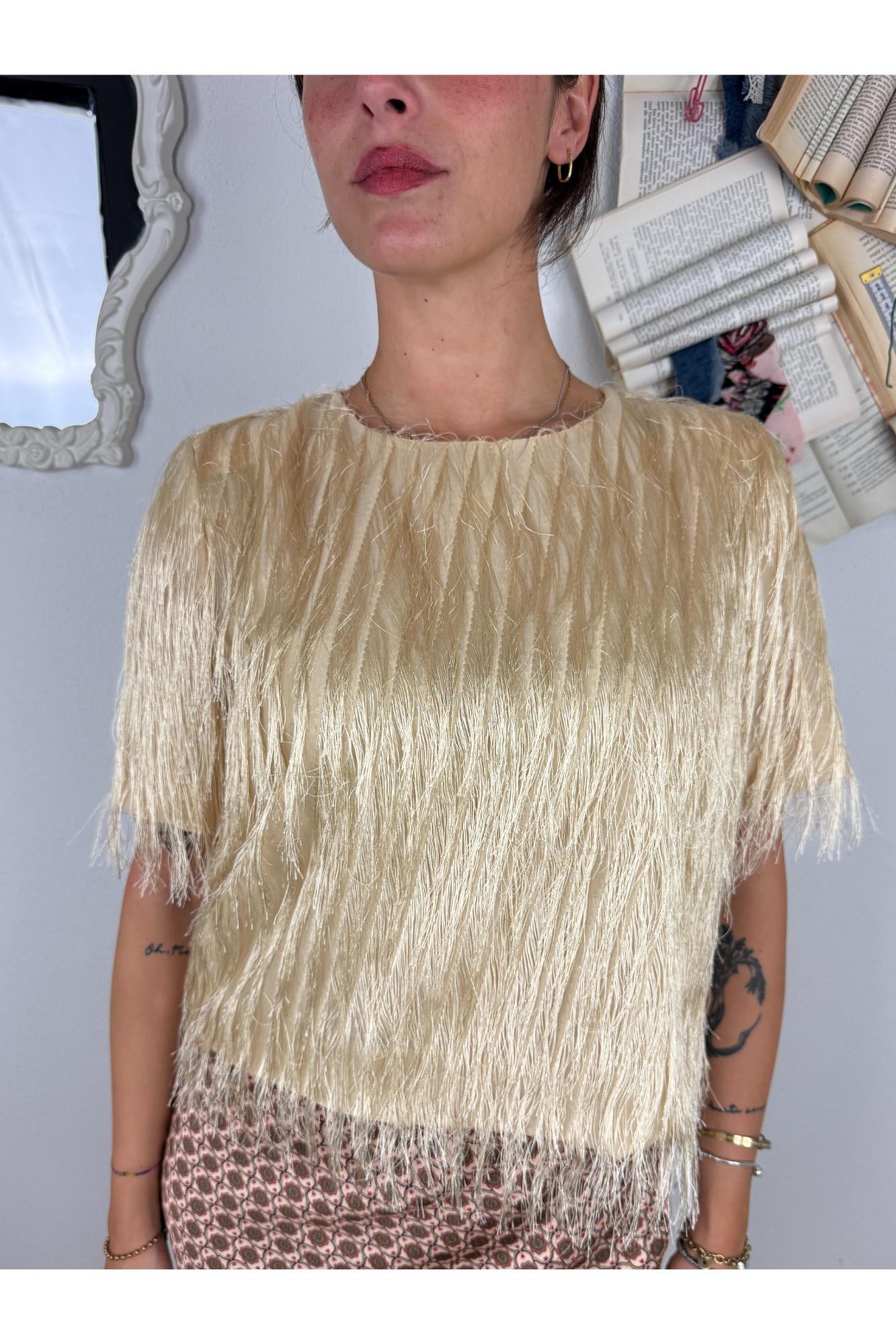 PHILIA LOFT Maglia con mini fraingia Philia loft Burro