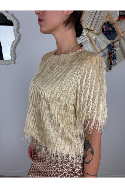 PHILIA LOFT Maglia con mini fraingia Philia loft Burro