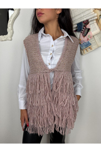 PHILIA LOFT Gilet con frange Philia loft Rosa