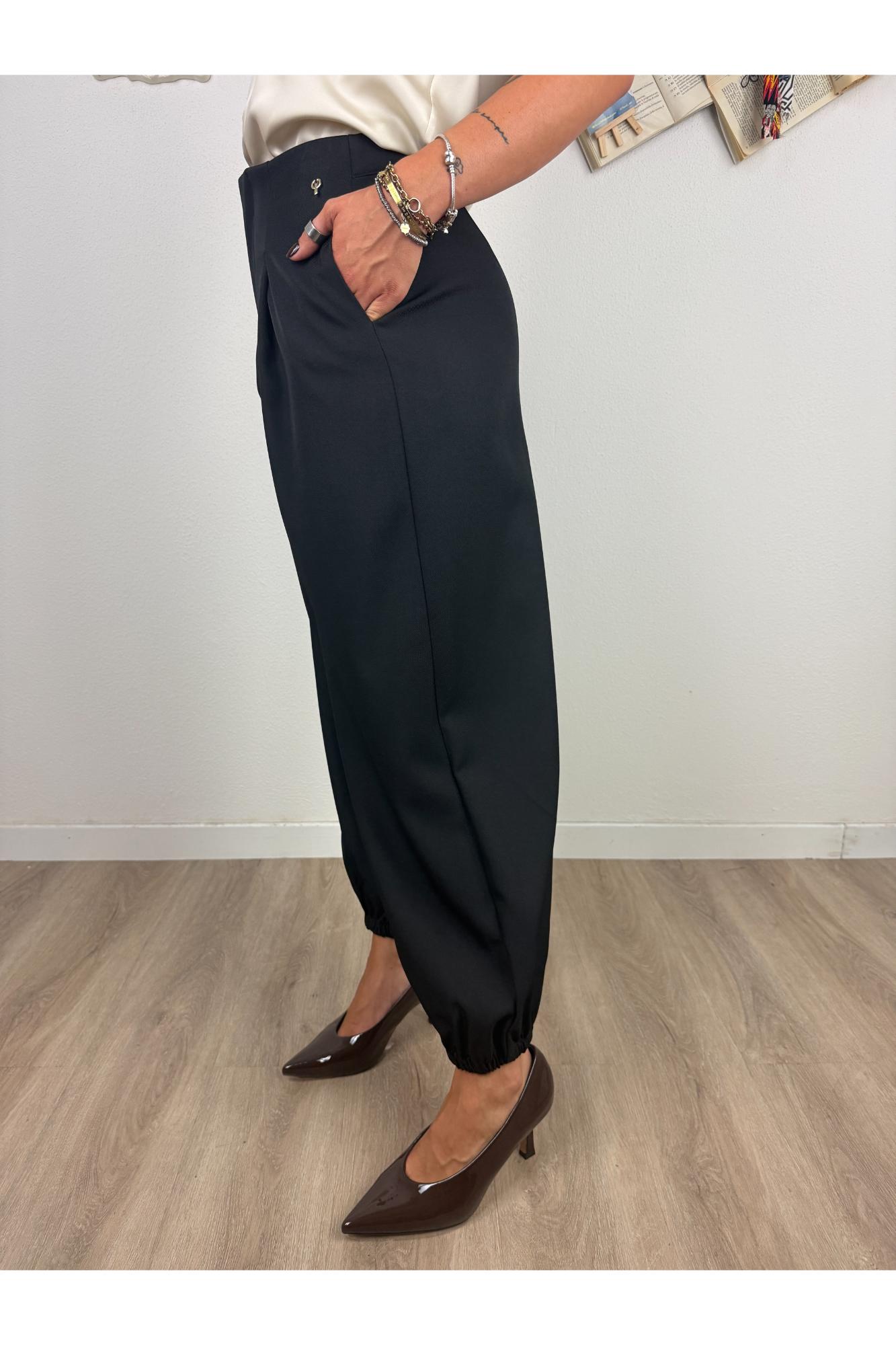PHILIA LOFT Pantalone con elastico in fondo Phila loft Nero
