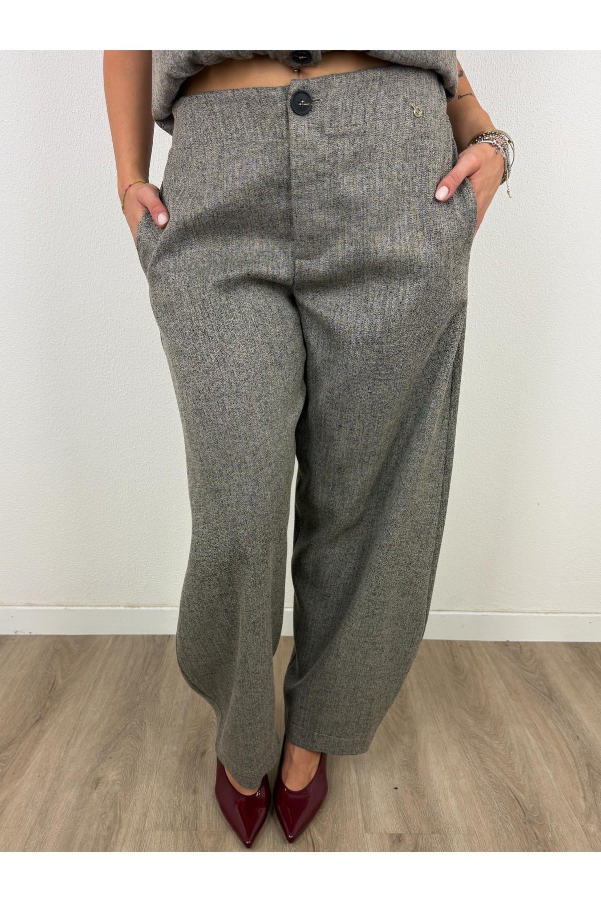 PHILIA LOFT Pantalone palazzo Philia loft Grigio