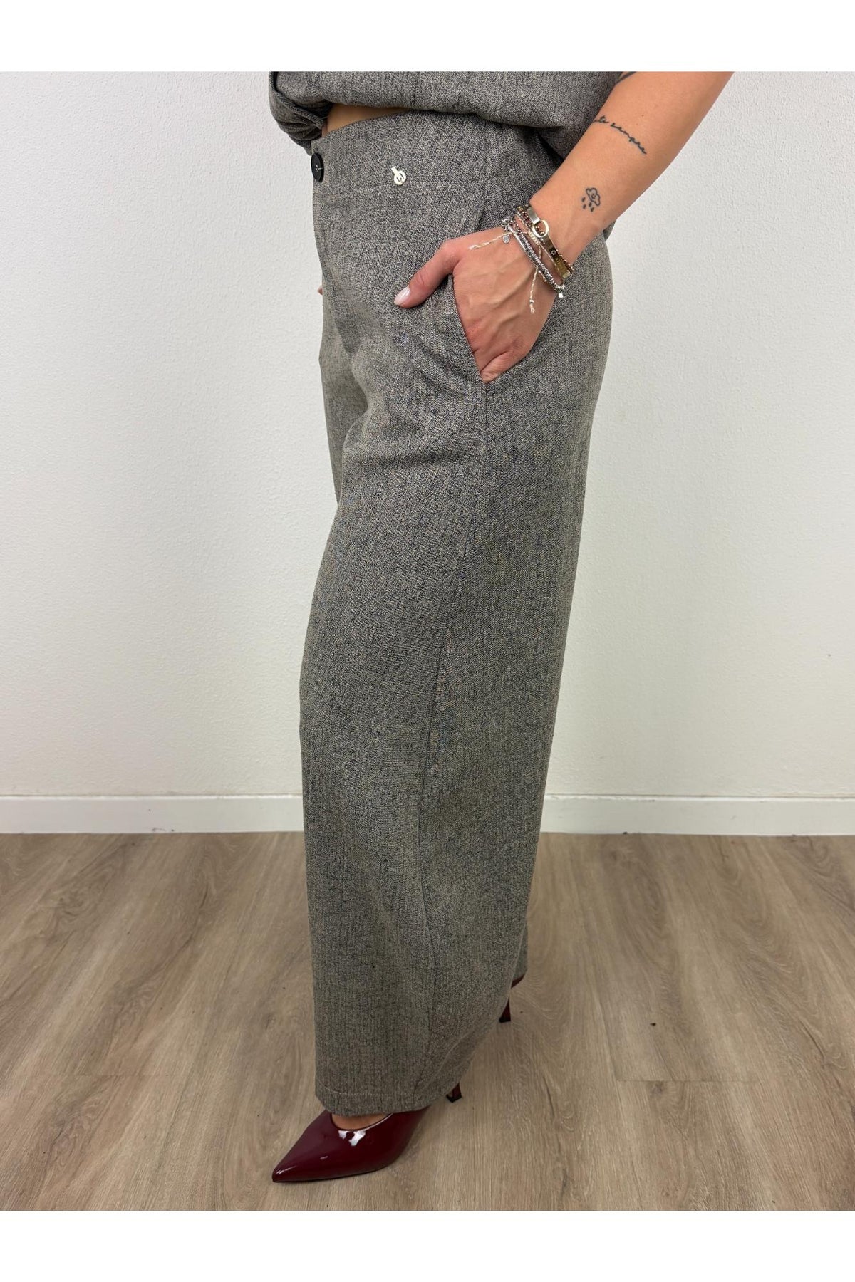 PHILIA LOFT Pantalone palazzo Philia loft Grigio