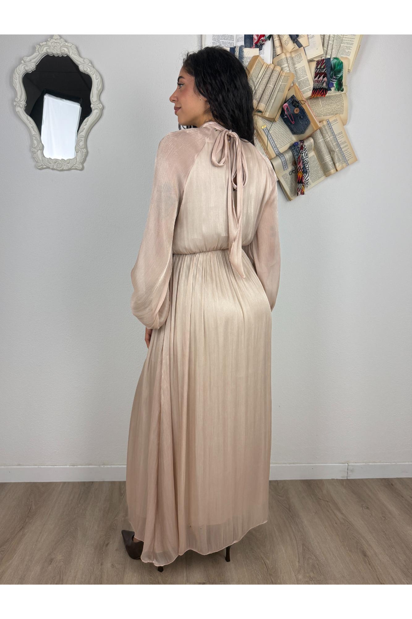 PHILIA LOFT Abito lungo con collo alla coreana Philia loft Beige