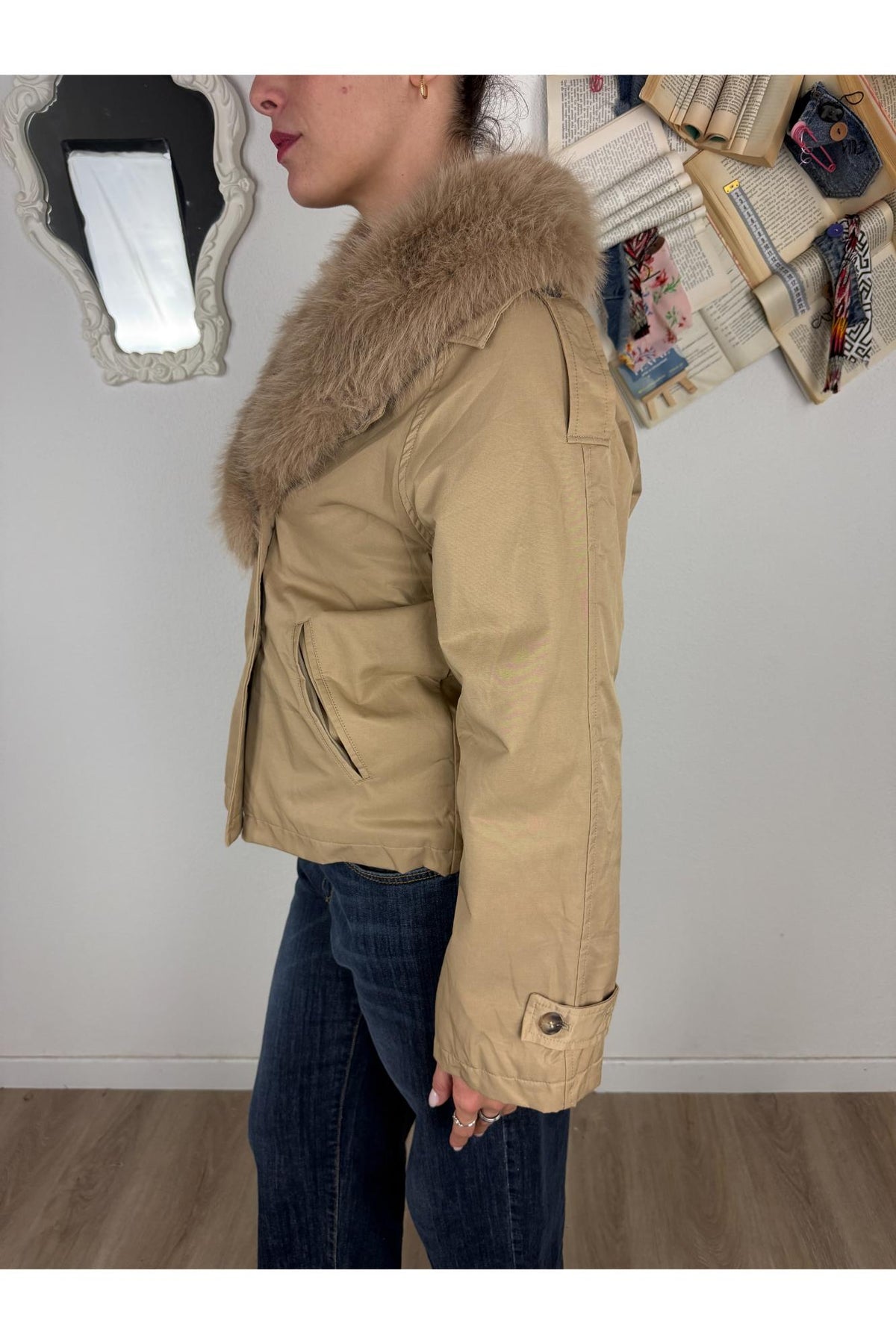 PHILIA LOFT Giaccone con collo in eco pelliccia staccabile Philia loft Miele