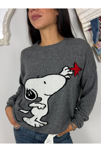 SOUVENIR Maglione con snoopy Souvenir Grigio