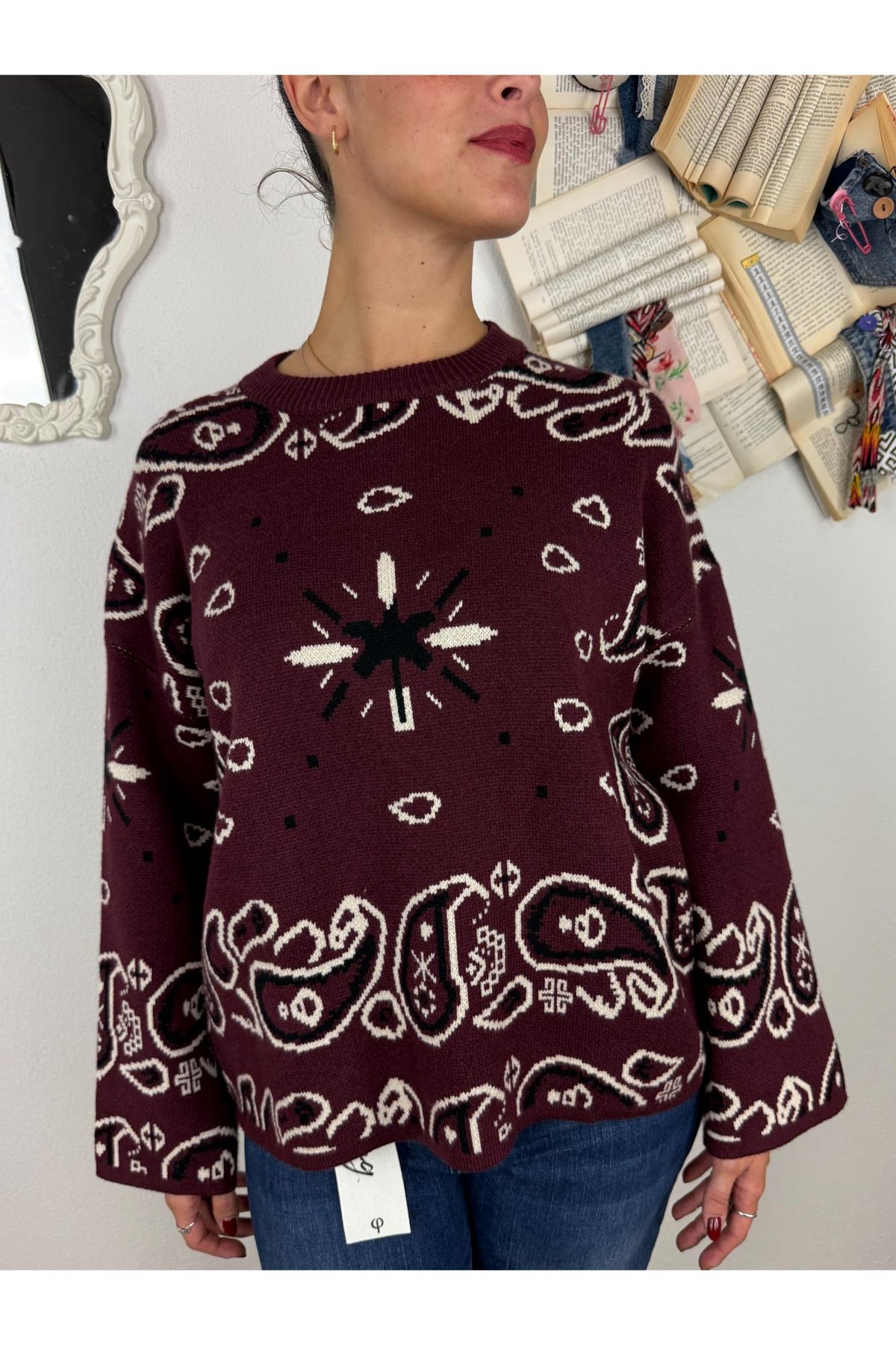 SOUVENIR Maglione fantasia Souvenir Bordeau