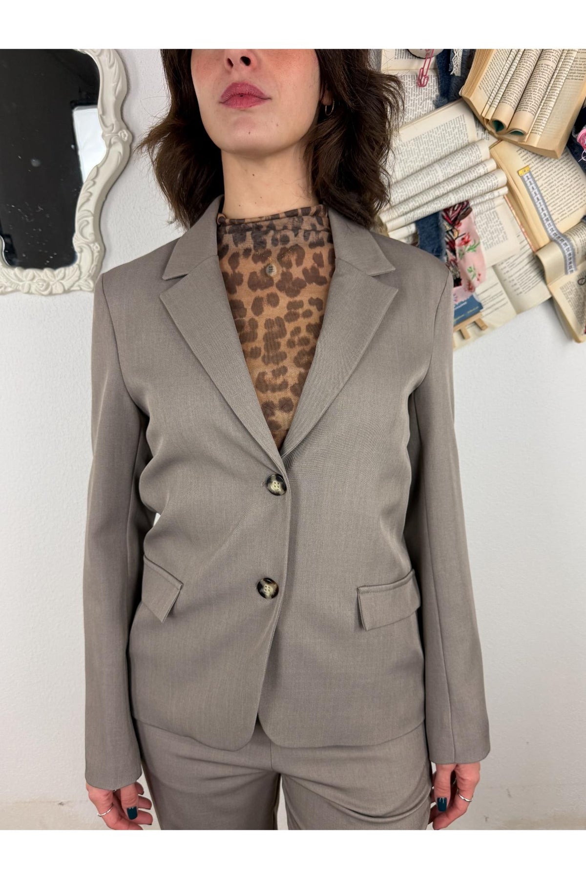 SUSY MIX Completo giacca e pantalone Susy mix Fango