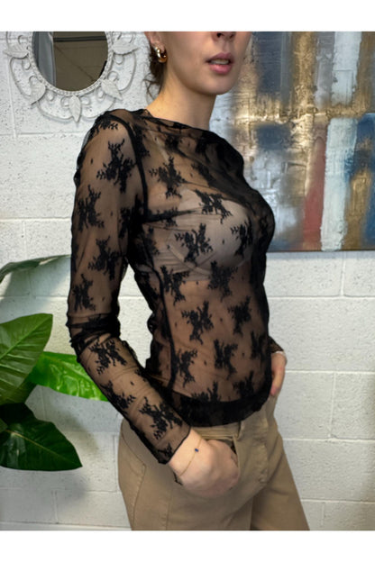 SUSY MIX Maglia in pizzo Susy mix Nero