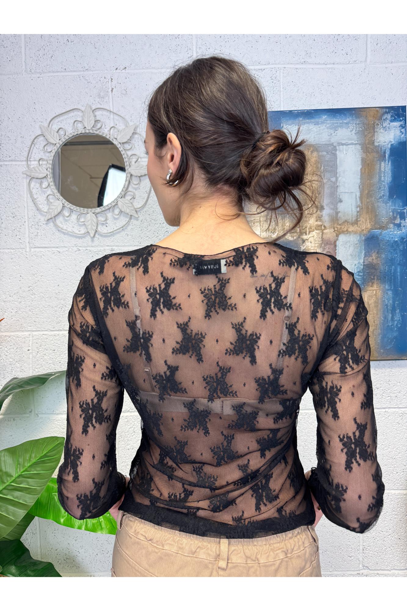 SUSY MIX Maglia in pizzo Susy mix Nero