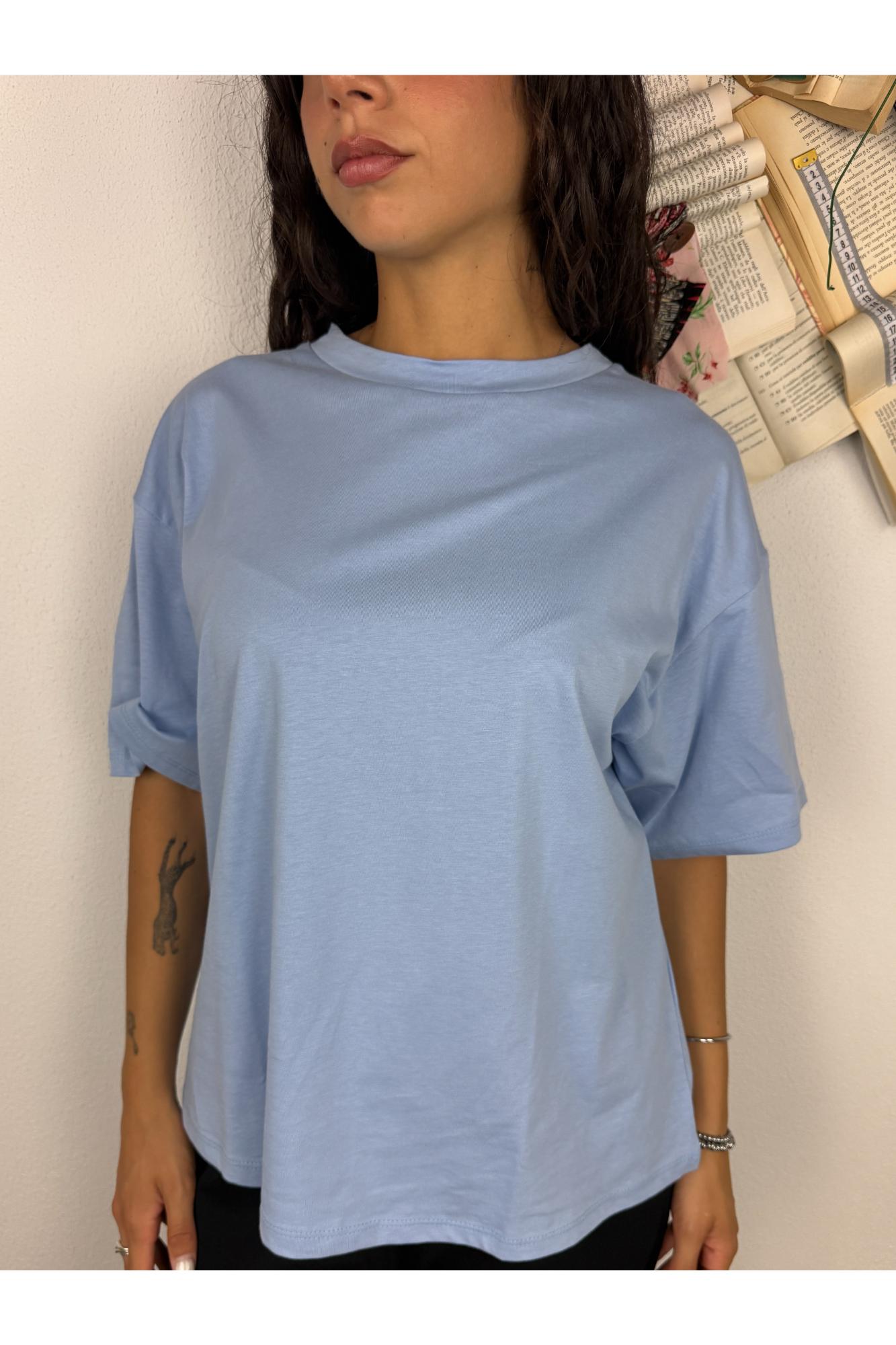 SUSY MIX T- shirt scatoletta Susy mix Celeste