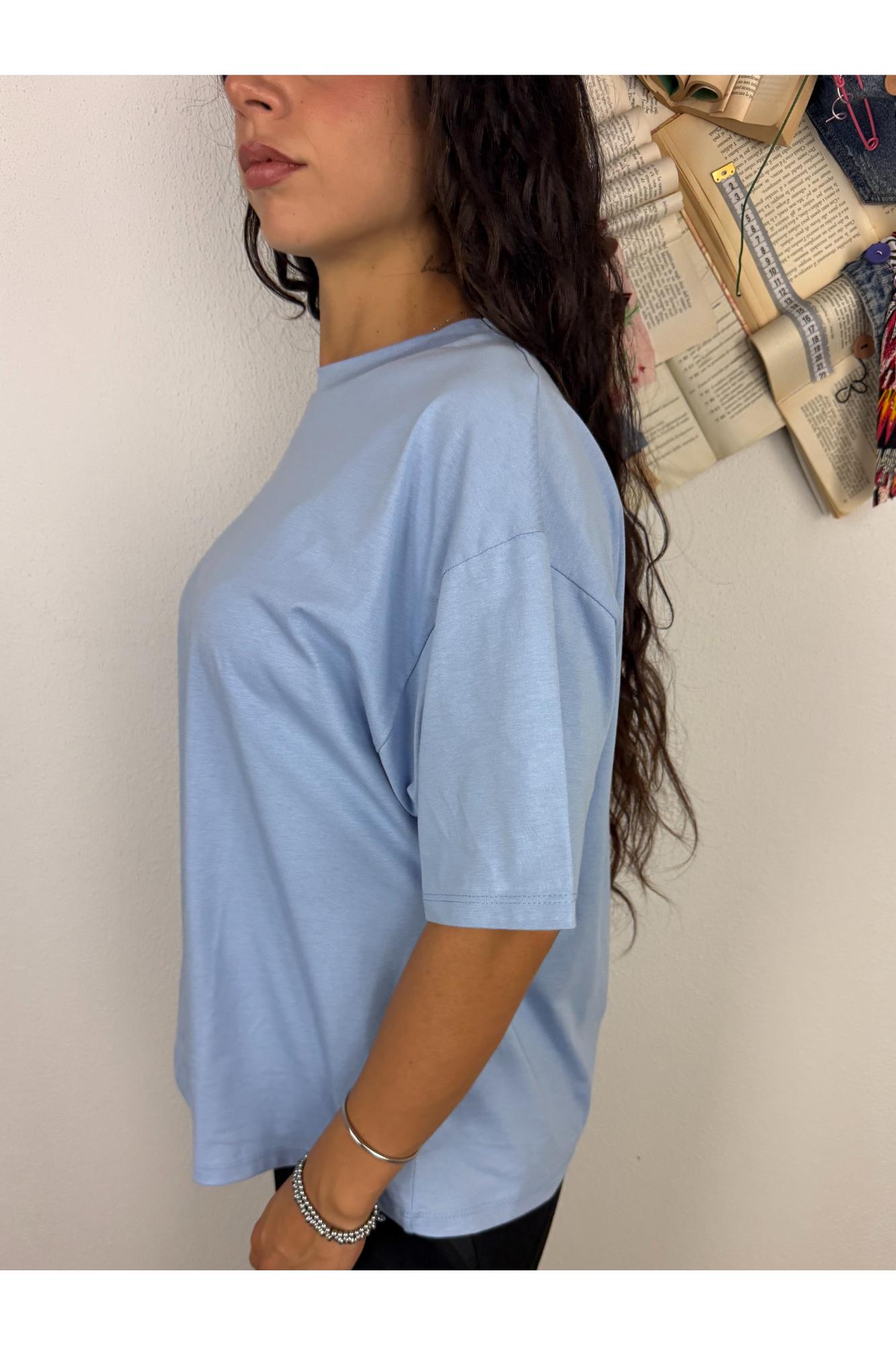 SUSY MIX T- shirt scatoletta Susy mix Celeste