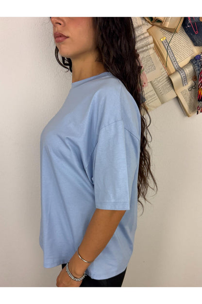 SUSY MIX T- shirt scatoletta Susy mix Celeste