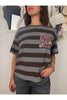 maglia rigata con taschino di paillettes susy mix 12388 27573340