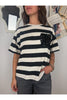 maglia rigata con taschino di paillettes susy mix 12388 24266399