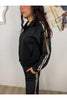 felpa con zip e righe lungo la spalla susy mix 233831 23652497