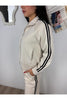 felpa con zip e righe lungo la spalla susy mix 233831 26006894