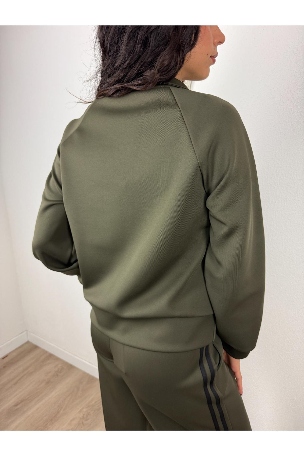 SUSY MIX Felpa con zip e righe lungo la spalla Susy mix Verde